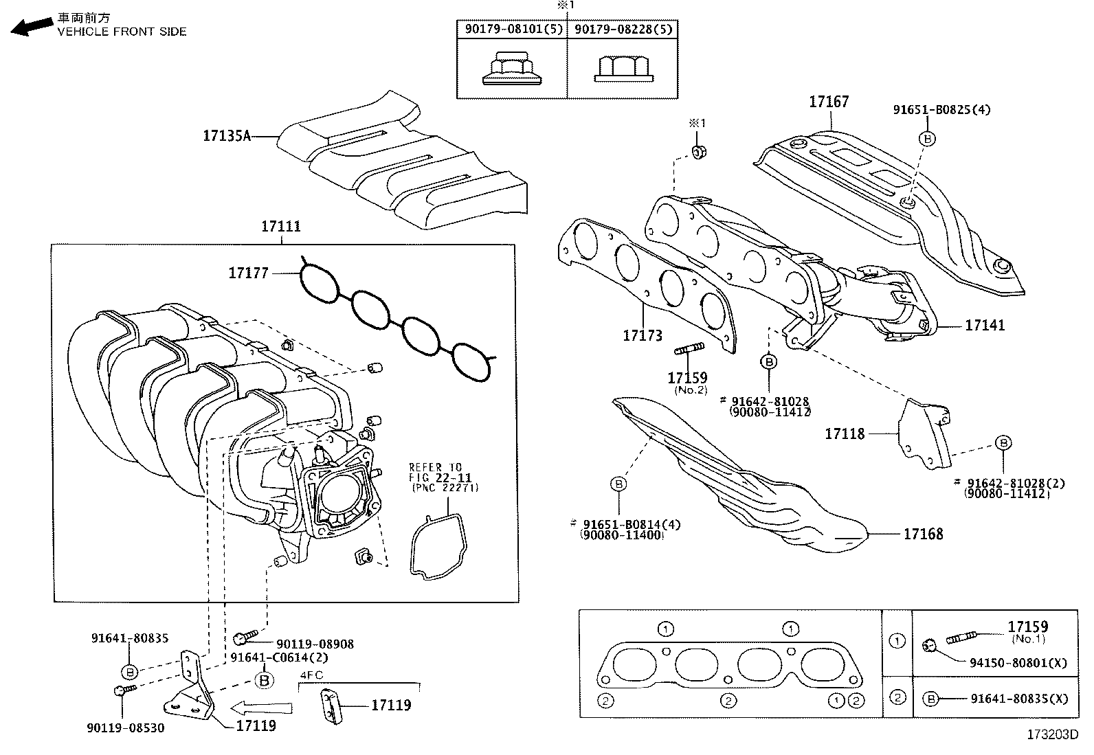 TOYOTA 17171-0D020 - Gasket, intake manifold onlydrive.pro