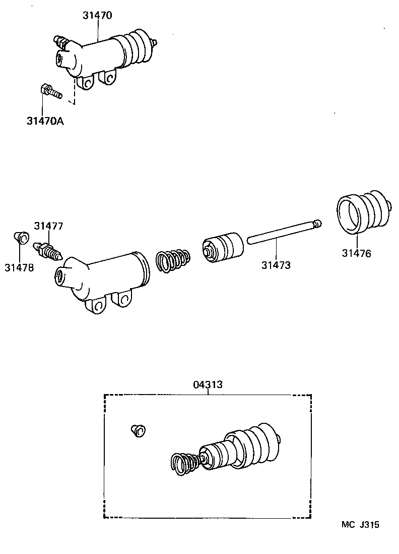 TOYOTA 31470 28040 - Slave Cylinder, clutch onlydrive.pro