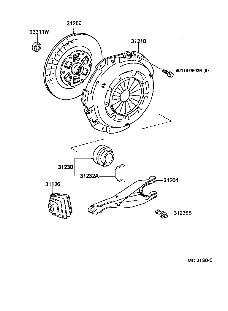 TOYOTA 31250-22280 - Clutch Disc onlydrive.pro