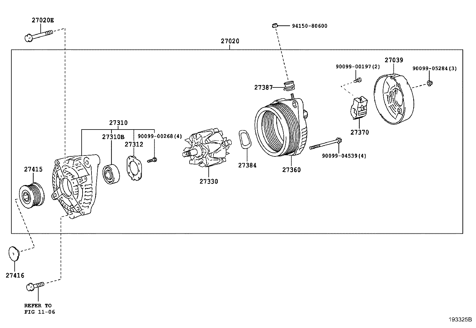 TOYOTA 2733030070 - Kintamosios srovės generatorius onlydrive.pro