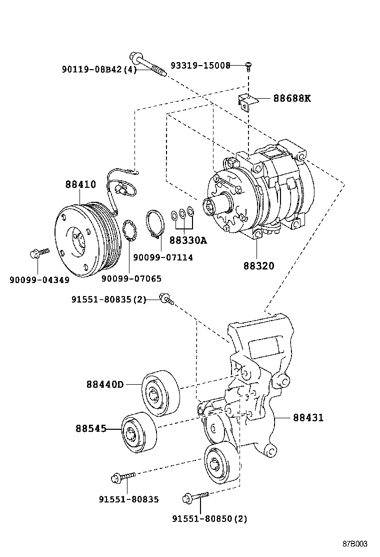 TOYOTA 8844035101 - Pulley, v-ribbed belt onlydrive.pro