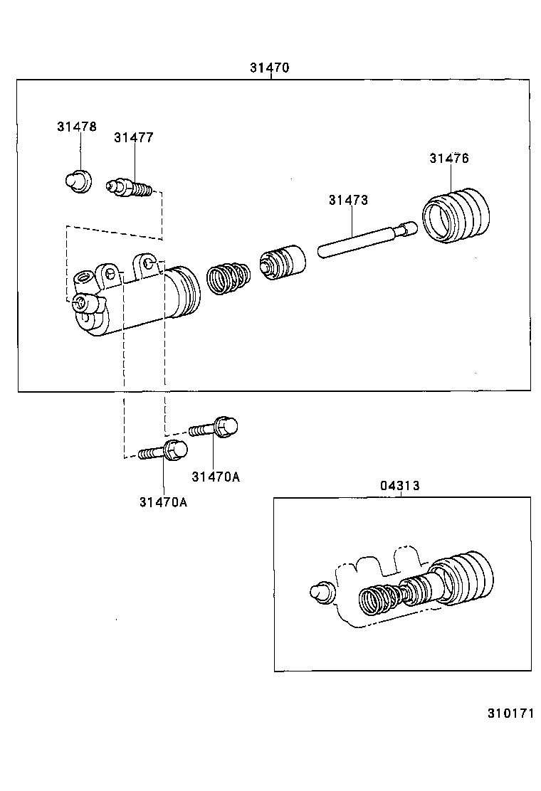 TOYOTA 31470 26061 - Slave Cylinder, clutch onlydrive.pro