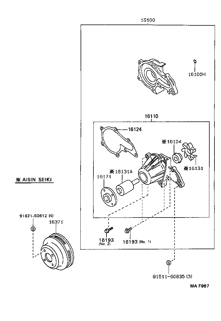 TOYOTA 16110-19135 - Water Pump onlydrive.pro