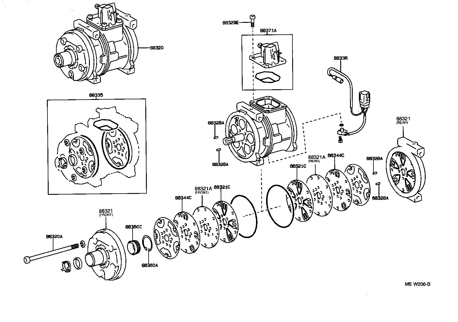 TOYOTA 883202B110 - Kompresors, Gaisa kond. sistēma onlydrive.pro