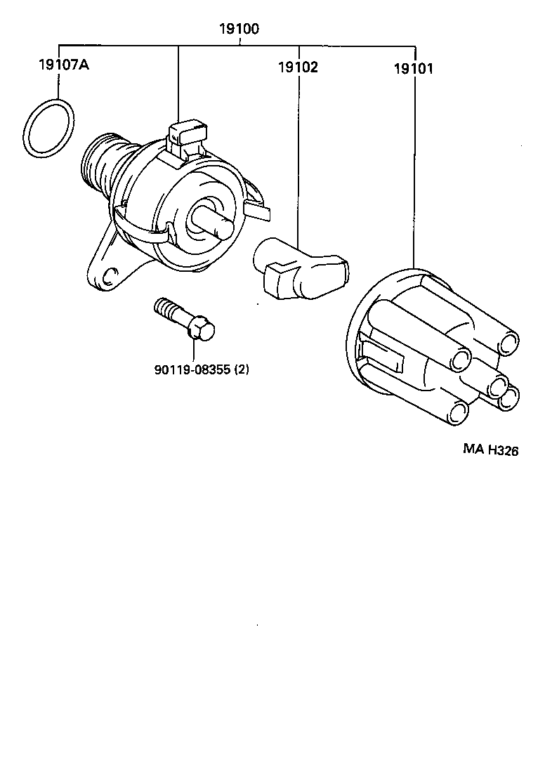 TOYOTA 19102-02020 - Rotor, distributor onlydrive.pro