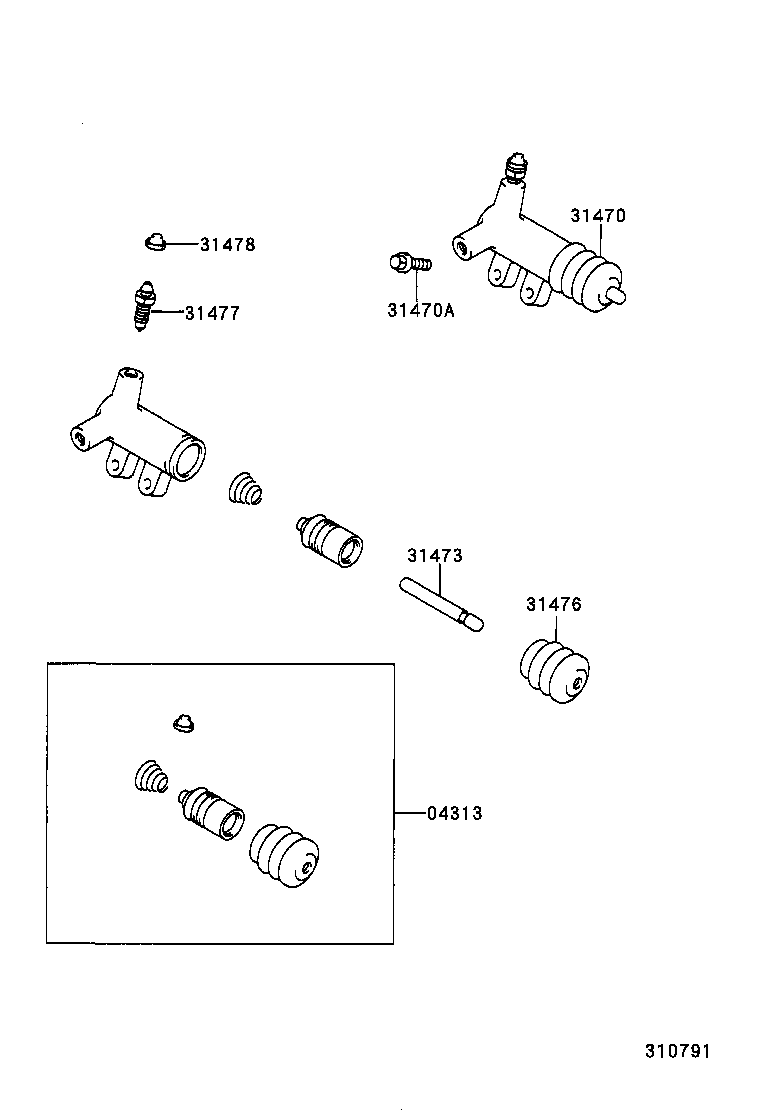 TOYOTA 31470 10012 - Slave Cylinder, clutch onlydrive.pro