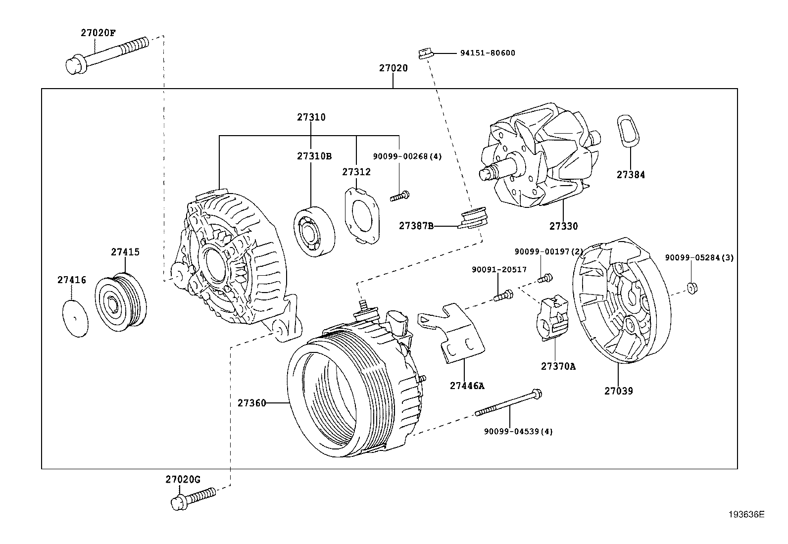 TOYOTA 27415-0W041 - Hihnapyörä, laturi onlydrive.pro