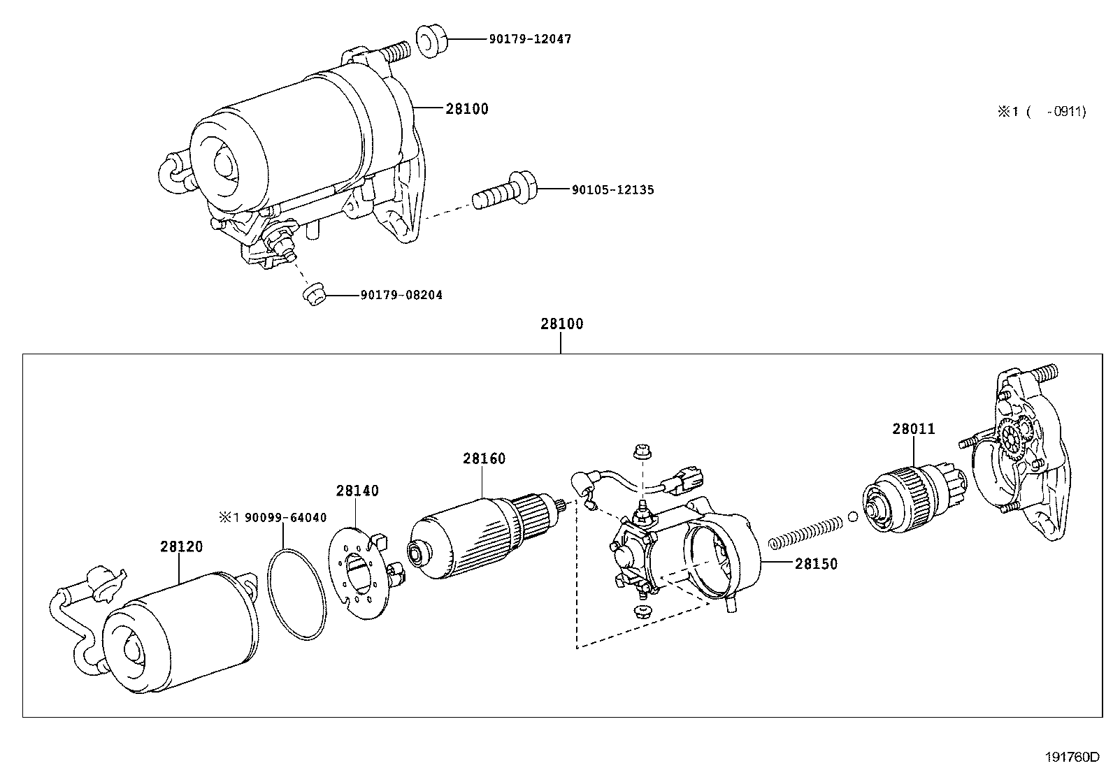 TOYOTA 2801167030 - Bendix, starter pinion onlydrive.pro