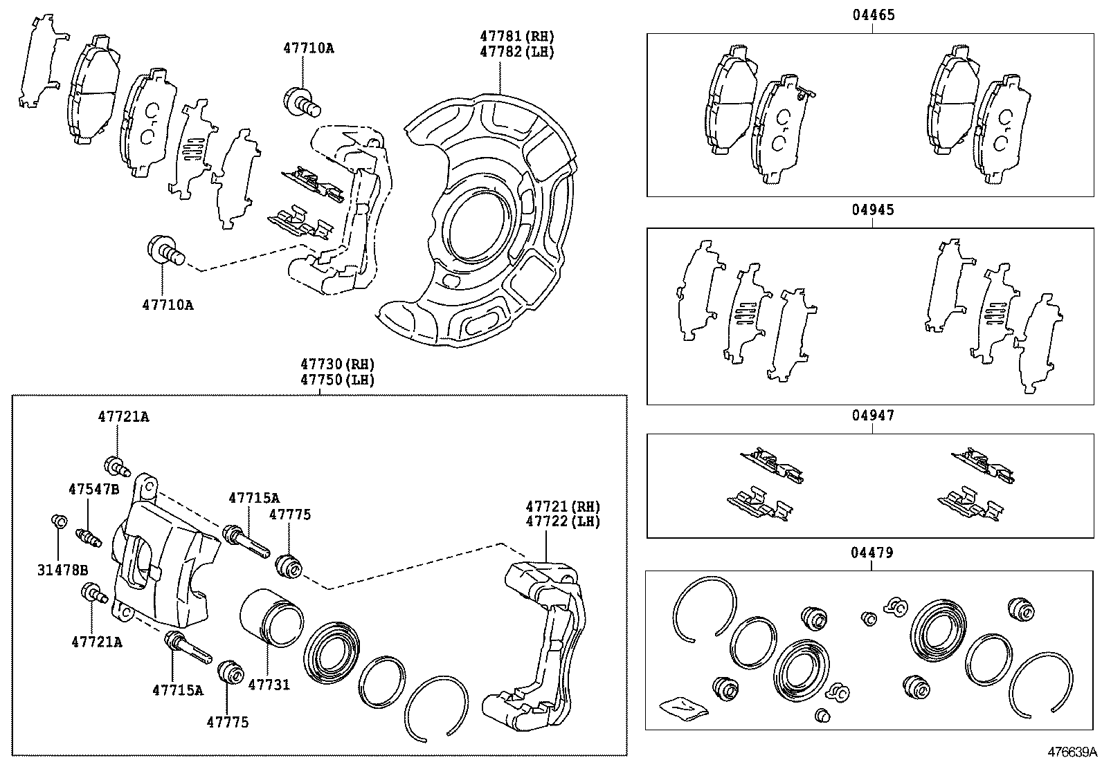 TOYOTA 0446574020 - Brake Pad Set, disc brake onlydrive.pro