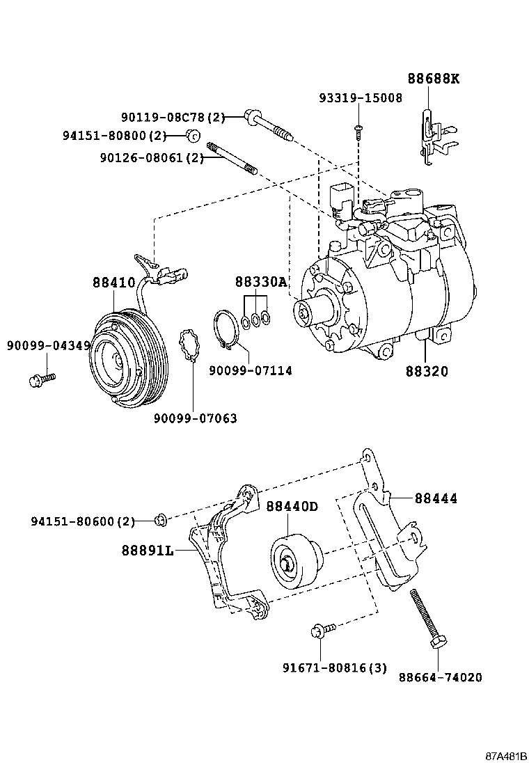 TOYOTA 88410-74010 - Kompressori, ilmastointilaite onlydrive.pro