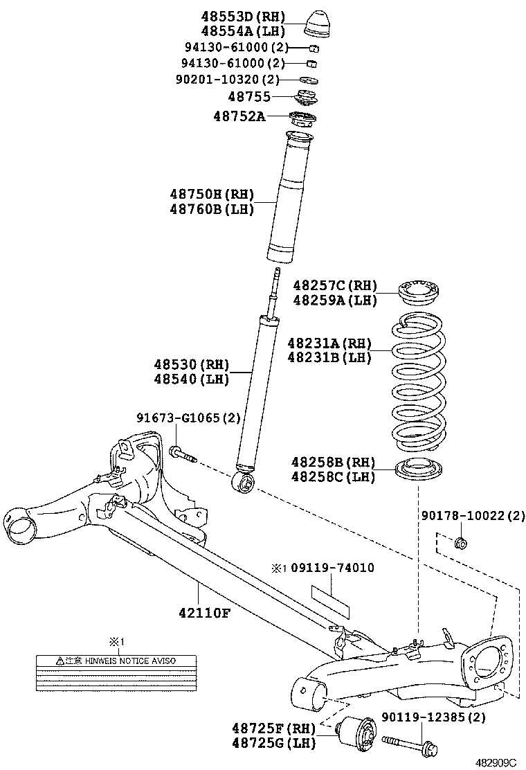 TOYOTA 48750-52100 - Putekļu aizsargkomplekts, Amortizators onlydrive.pro