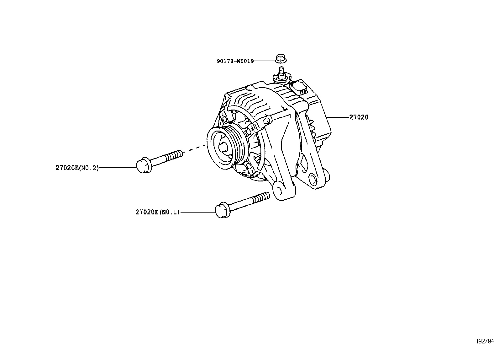 TOYOTA 27060-0D190 - Alternator onlydrive.pro