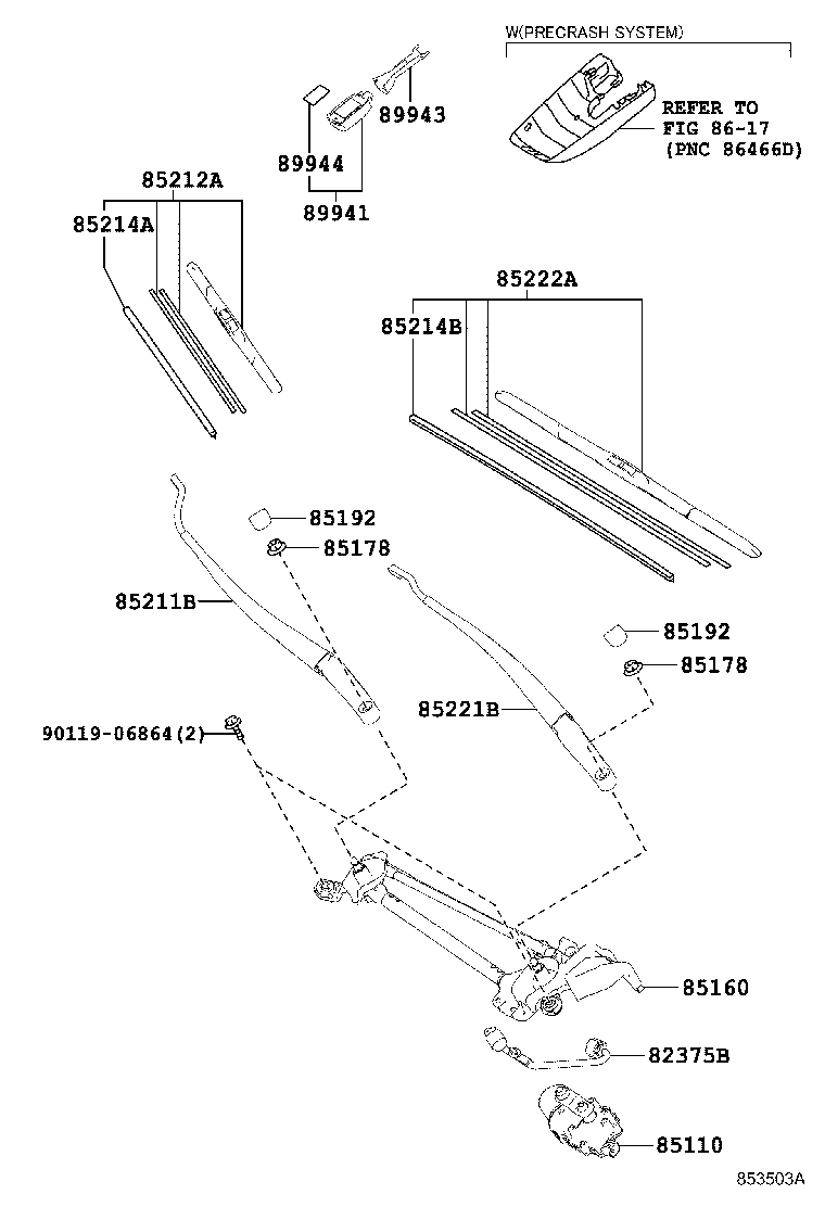 TOYOTA 85222-42140 - Stikla tīrītāja slotiņa onlydrive.pro