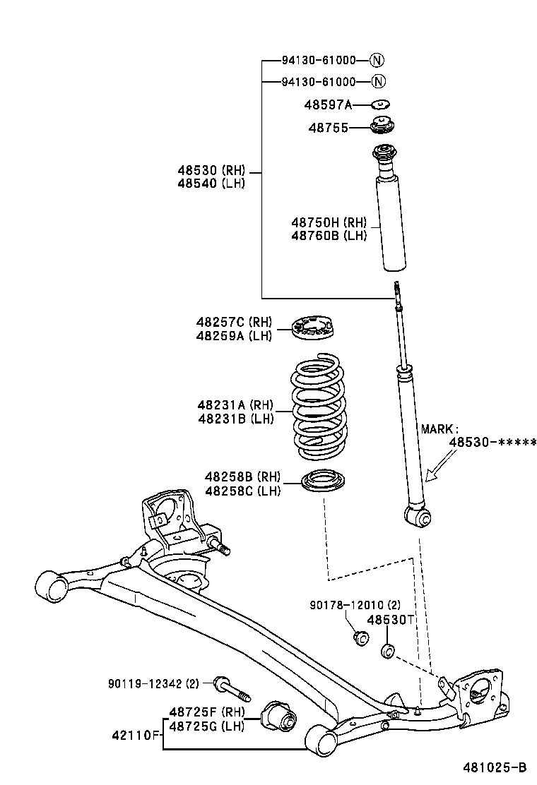 TOYOTA 48530-59245 - Shock Absorber onlydrive.pro