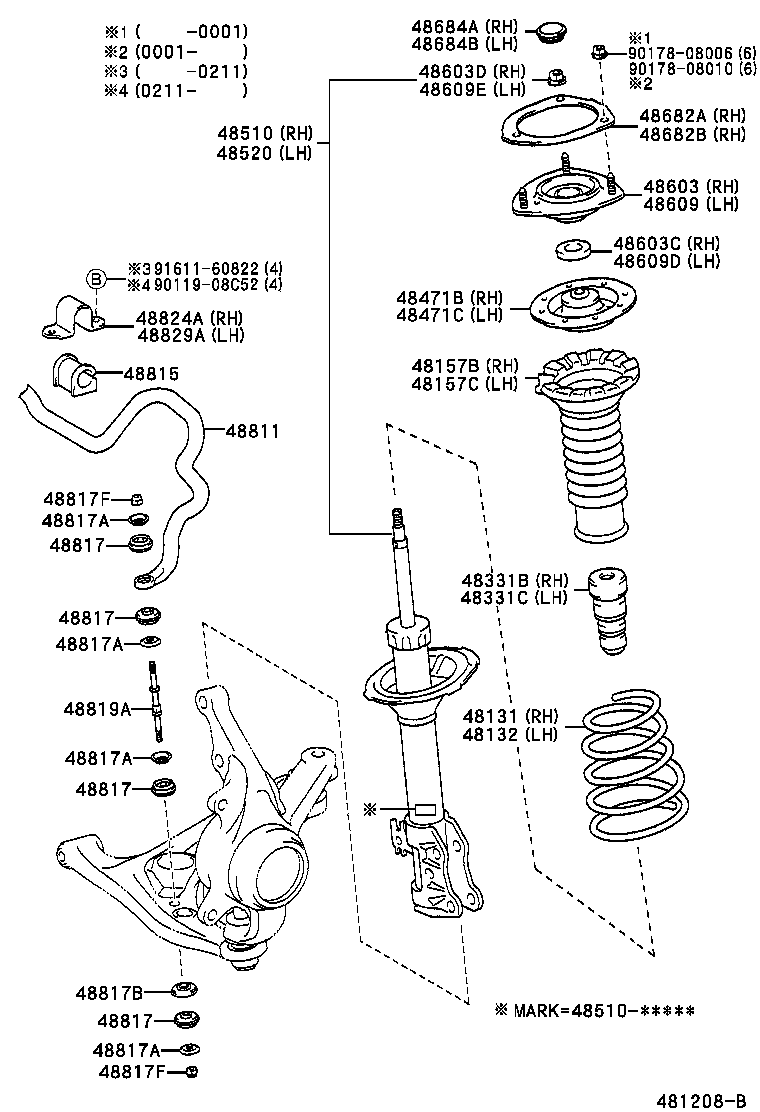 TOYOTA 48819-52010 - Тяга / стойка, стабилизатор onlydrive.pro