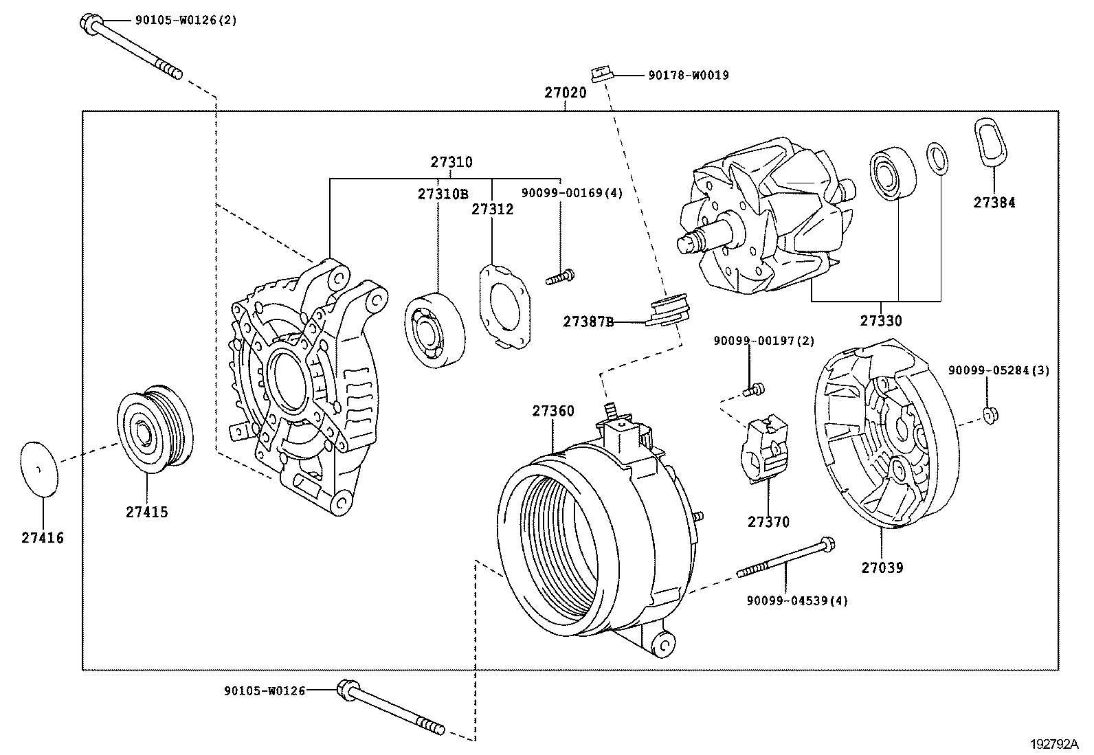 TOYOTA 27415-26010 - Rihmaratas,generaator onlydrive.pro