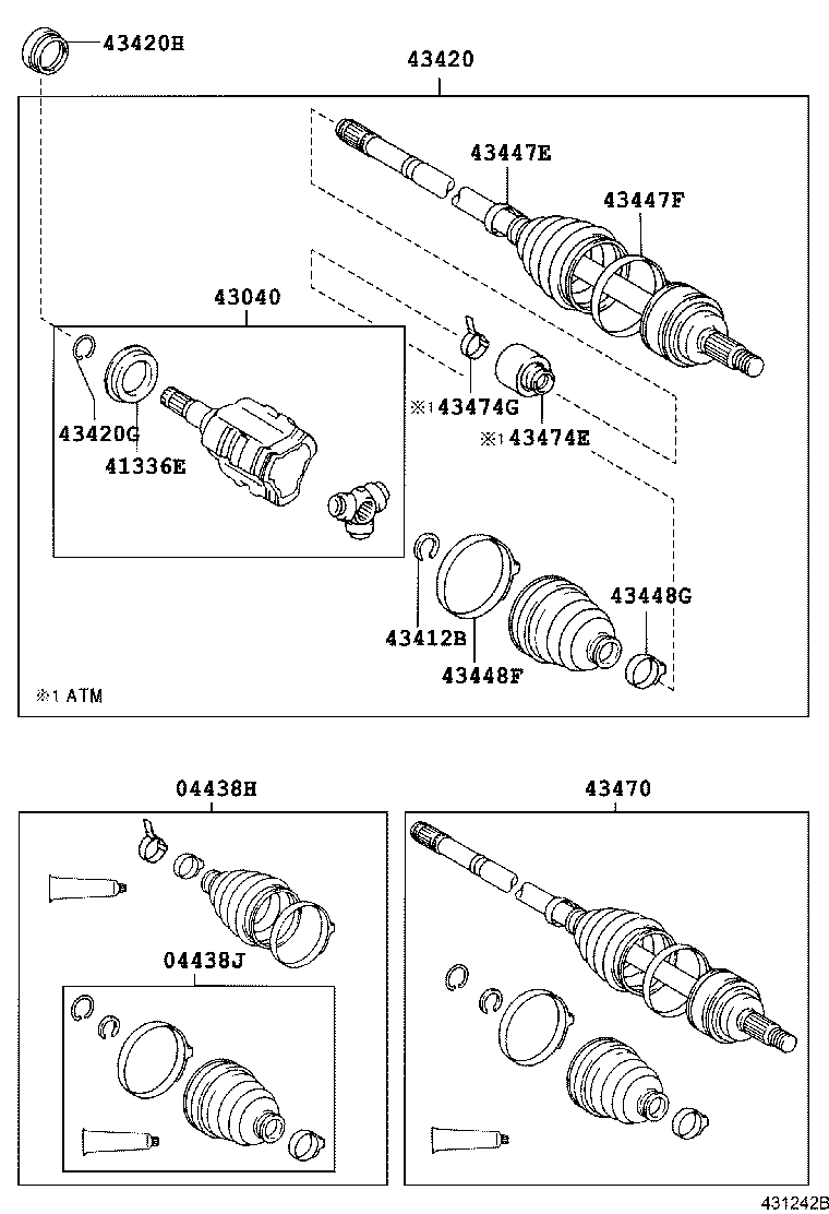 TOYOTA 4342005310 - Joint Kit, drive shaft onlydrive.pro