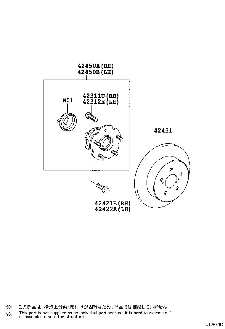 TOYOTA 4245002130 - Bearing Kit, wheel hub onlydrive.pro