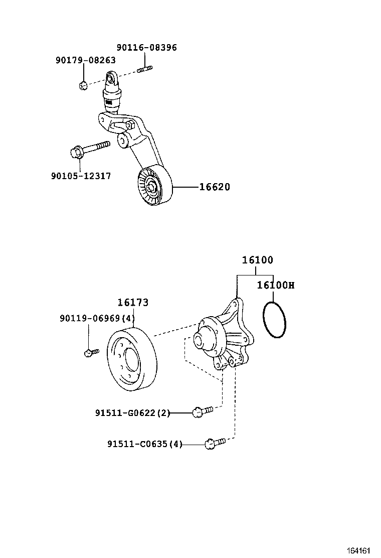 TOYOTA 16620-22031 - Parazīt / Vadrullītis, Ķīļrievu siksna onlydrive.pro