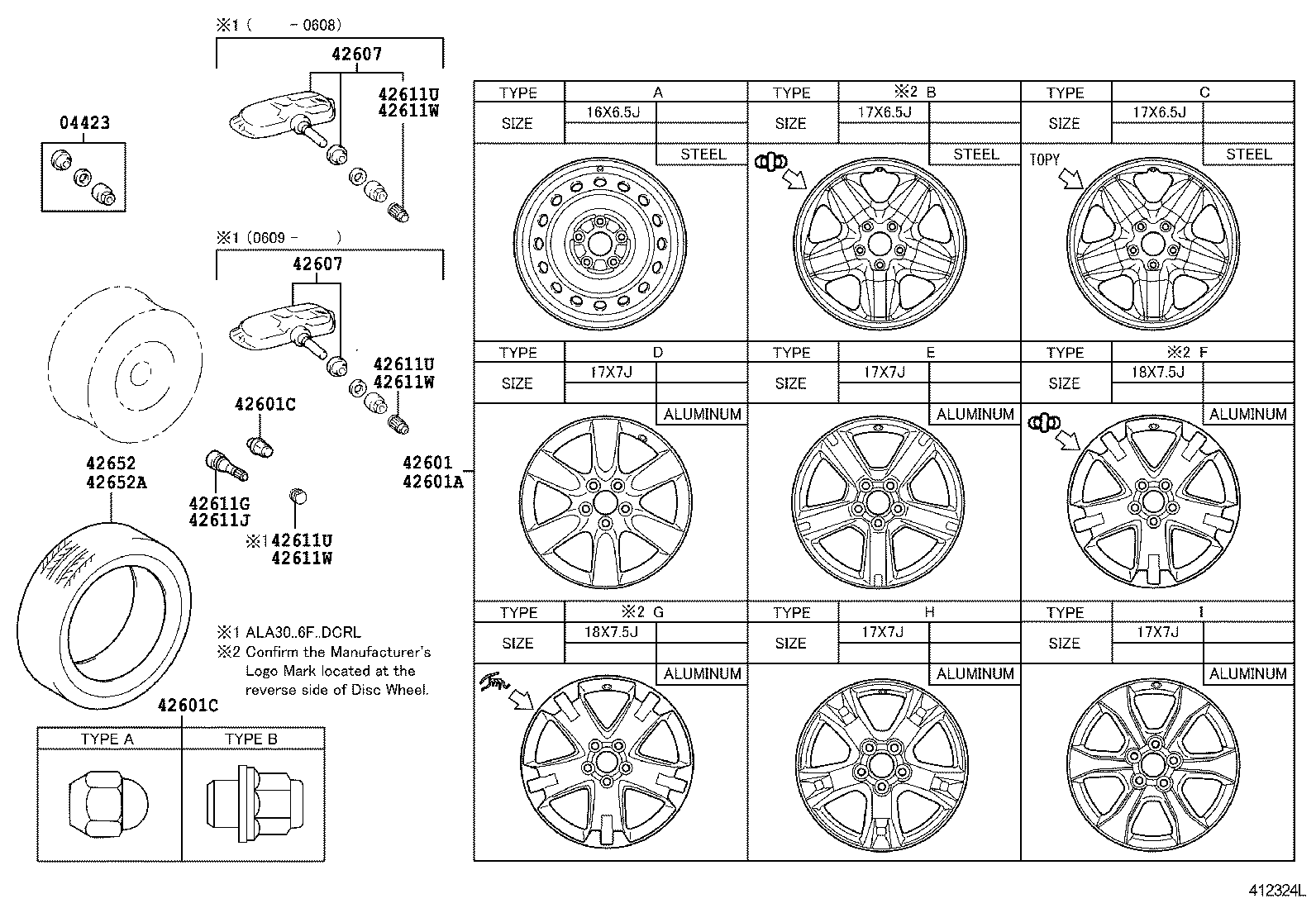 TOYOTA 42607-30010 - Valve Repair Set, (tyre press. control system) onlydrive.pro