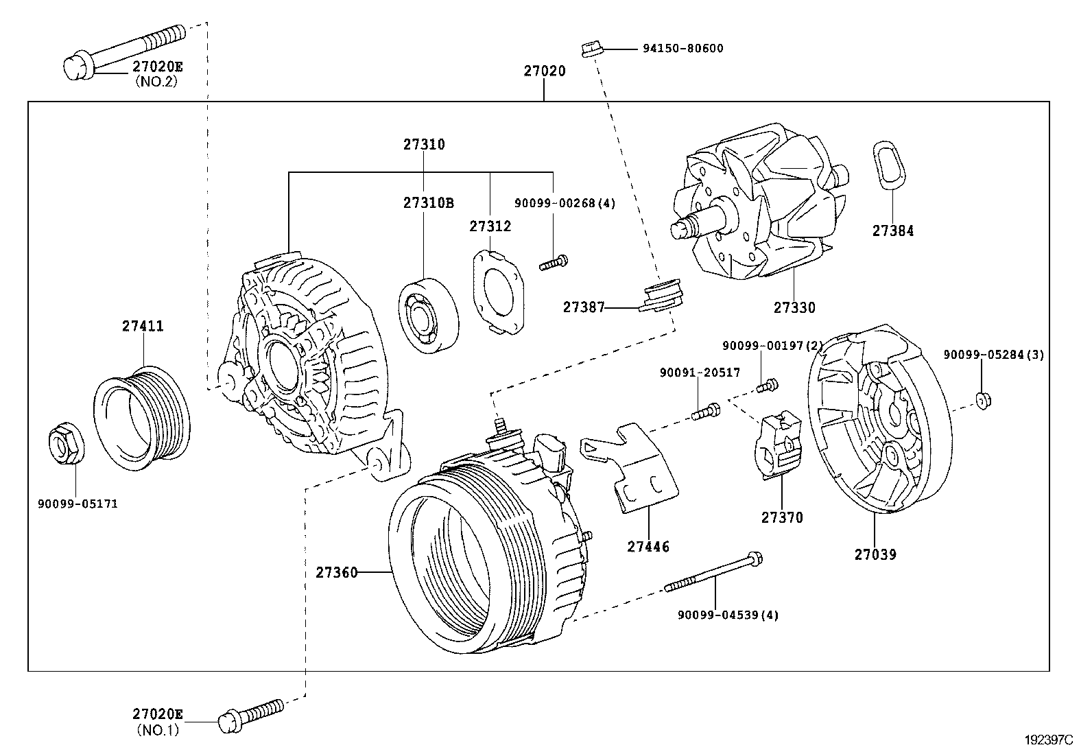 TOYOTA 2706028330 - Alternator onlydrive.pro