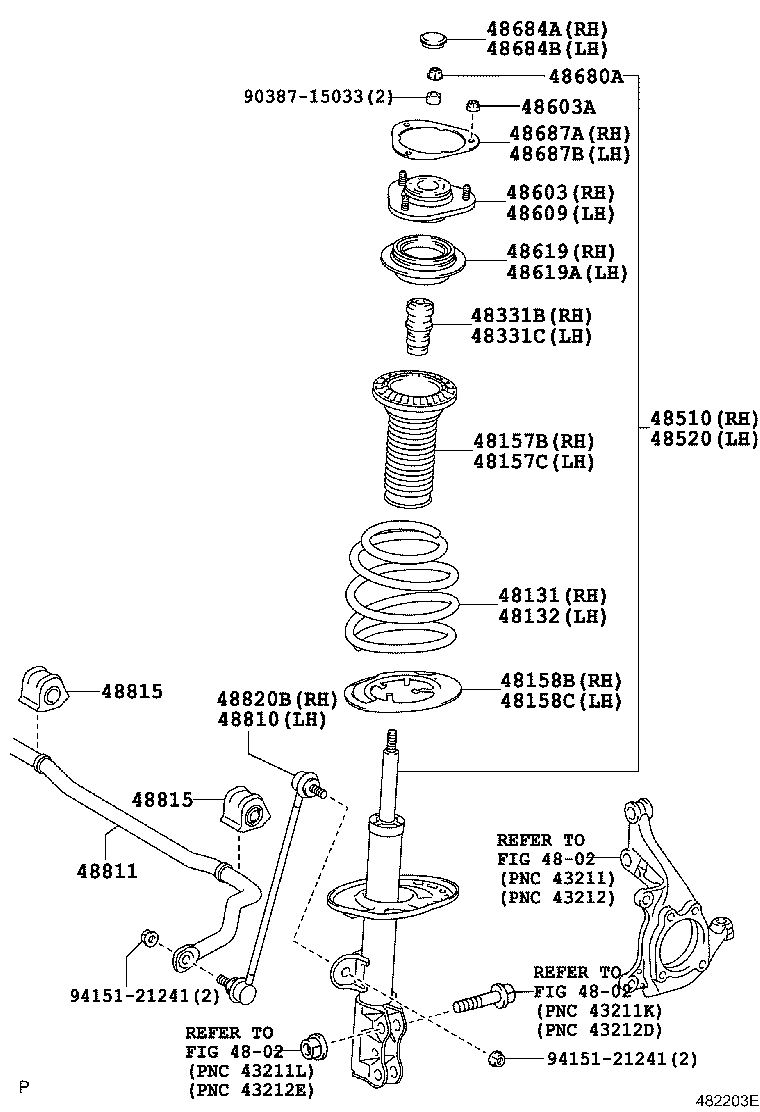 TOYOTA 48619-42010 - Rolling Bearing, suspension strut support mounting onlydrive.pro