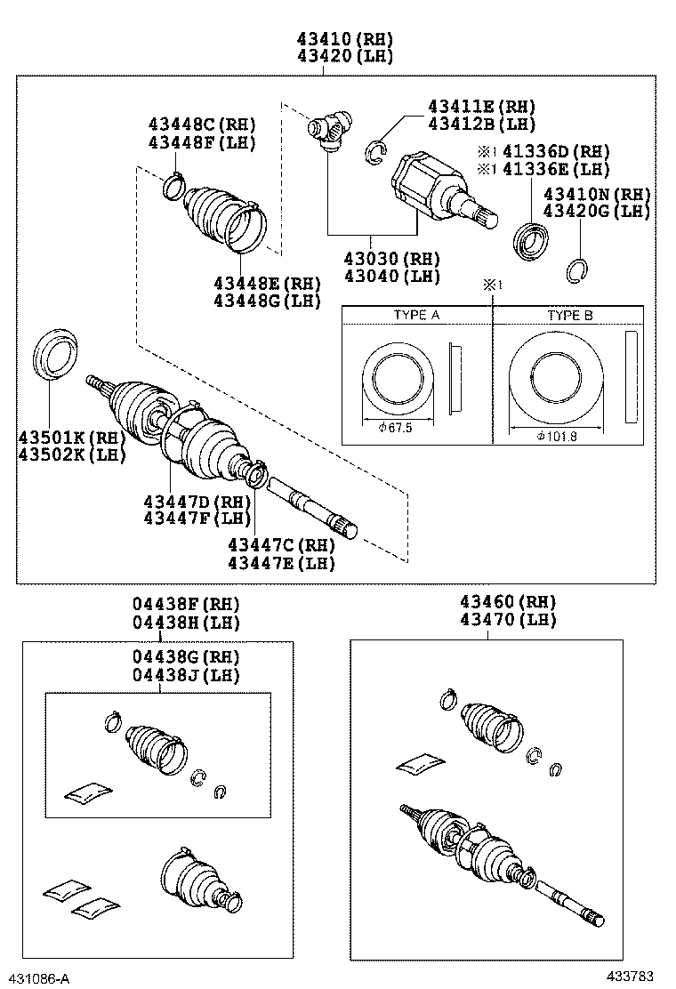 TOYOTA 43460-09V20 - Шарнирный комплект, ШРУС, приводной вал onlydrive.pro