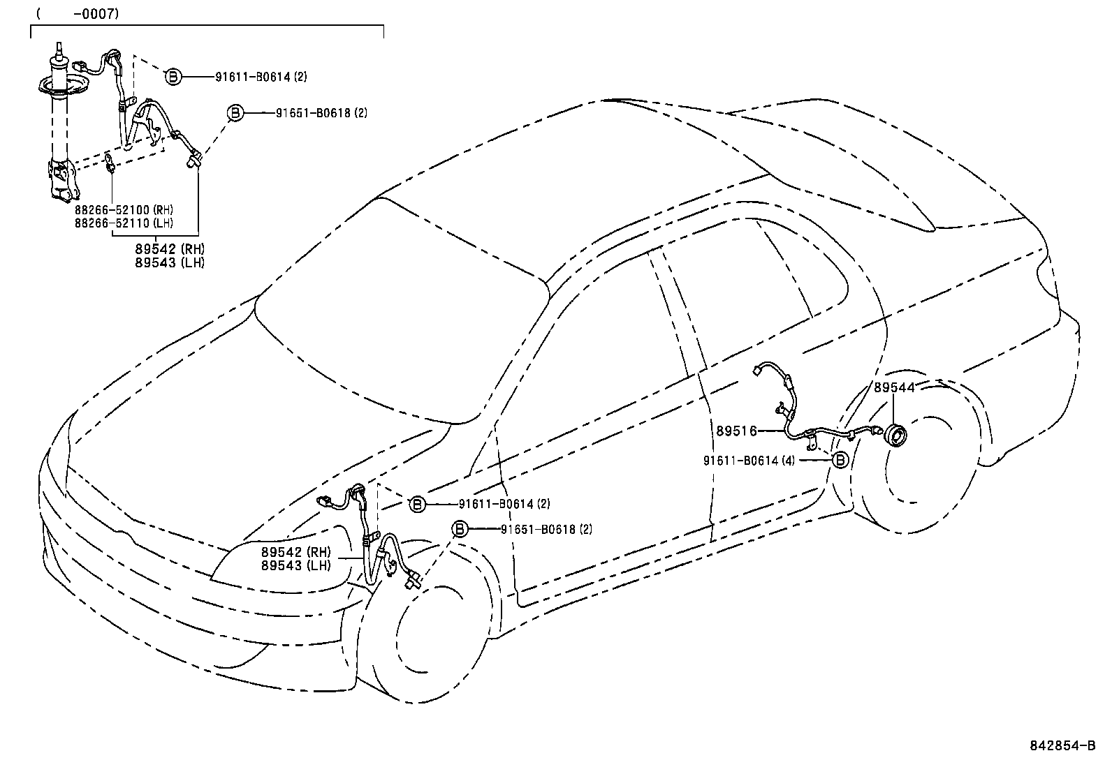 TOYOTA 89543-52010 - Sensor, wheel speed onlydrive.pro