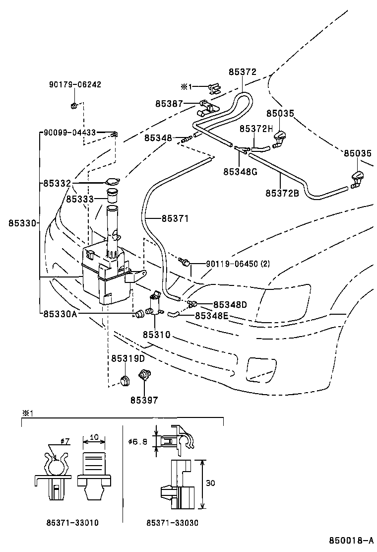 TOYOTA 8531633050 - Water Pump, window cleaning onlydrive.pro