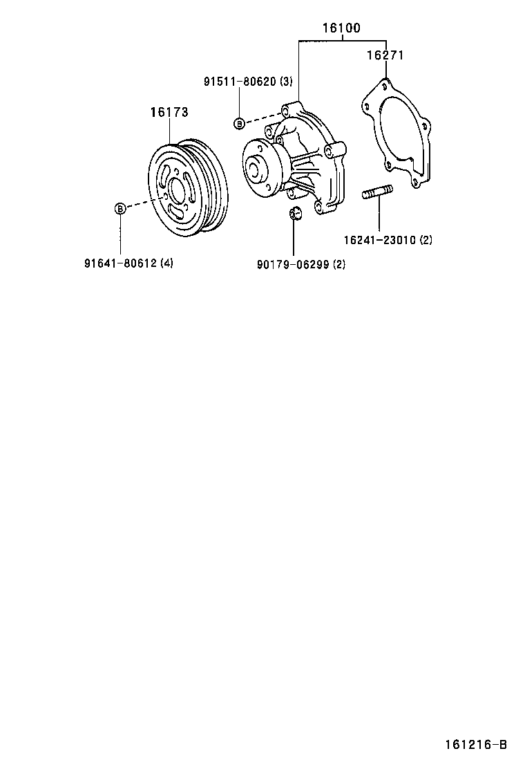 TOYOTA 16100-09140 - Water Pump onlydrive.pro