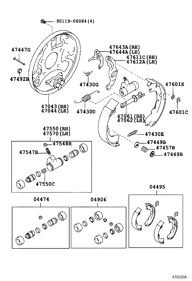 TOYOTA 04495-44020 - Brake Shoe Set onlydrive.pro