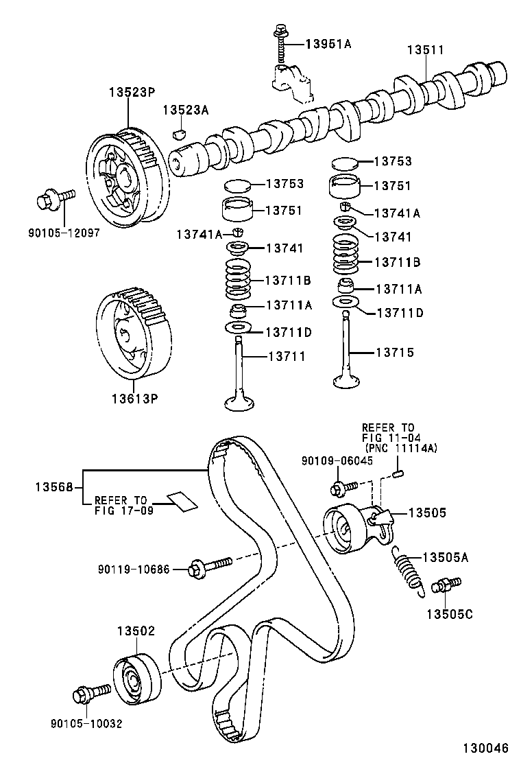 TOYOTA 13503-64021 - Deflection / Guide Pulley, timing belt onlydrive.pro