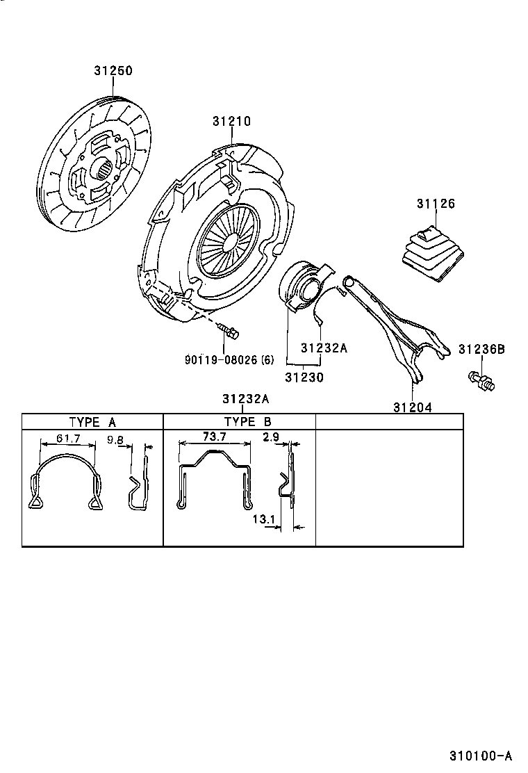 TOYOTA 31250-32101 - Clutch Disc onlydrive.pro