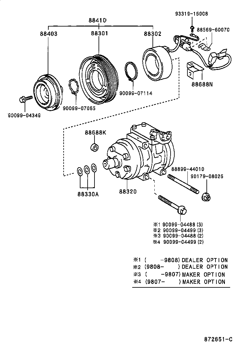 TOYOTA 88320-44100 - Компрессор кондиционера onlydrive.pro