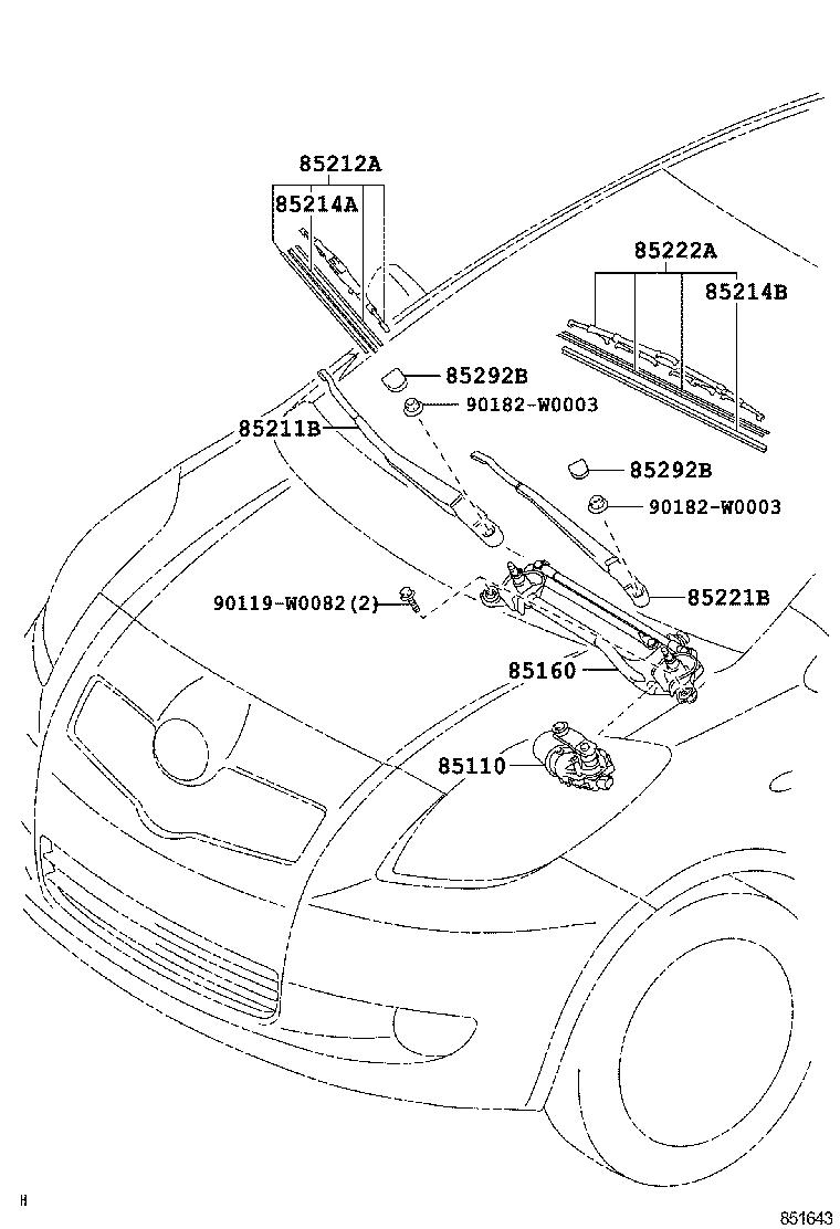 TOYOTA 852120D061 - Pyyhkijänsulka onlydrive.pro