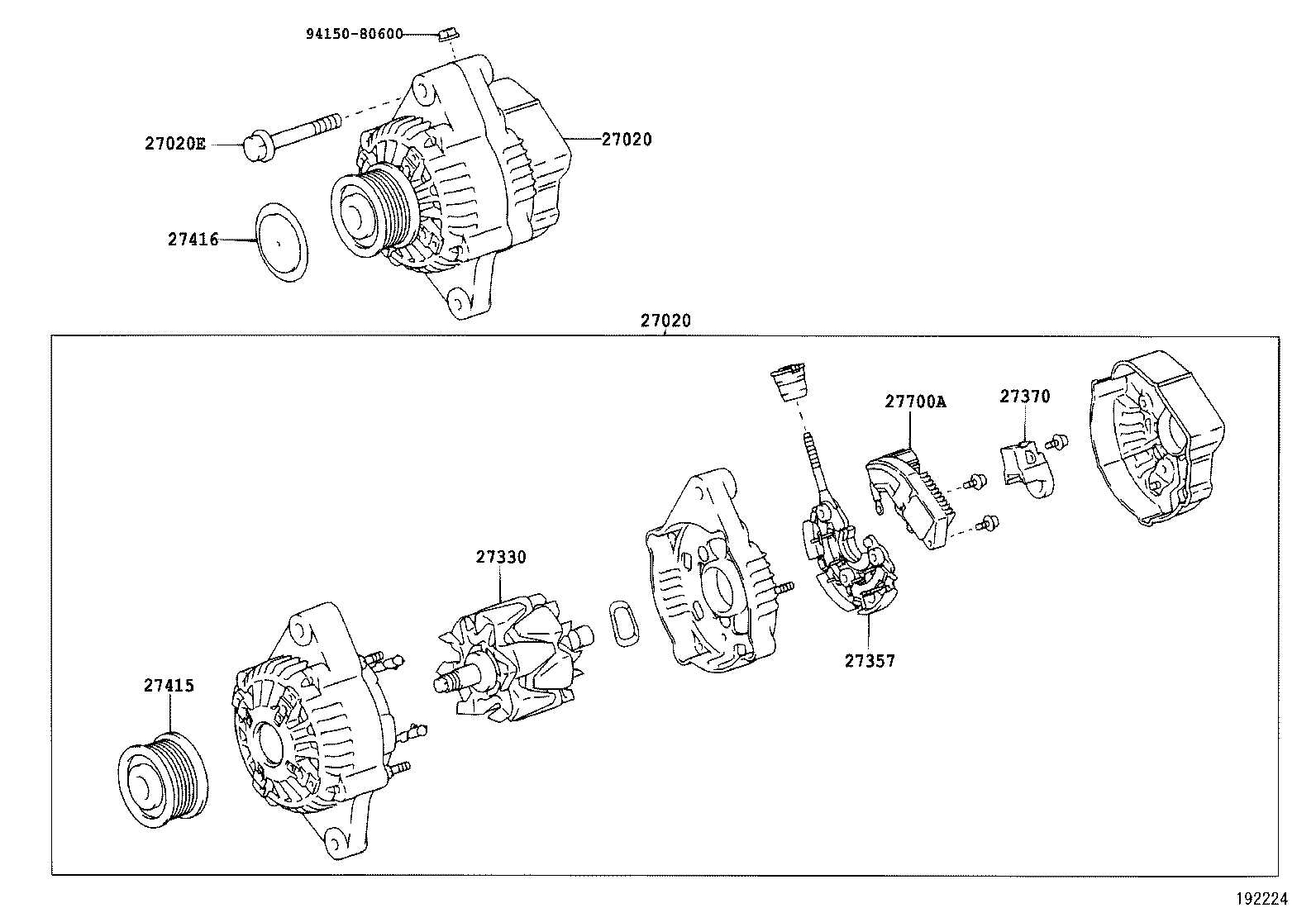 TOYOTA 27060-30050 - Alternator onlydrive.pro