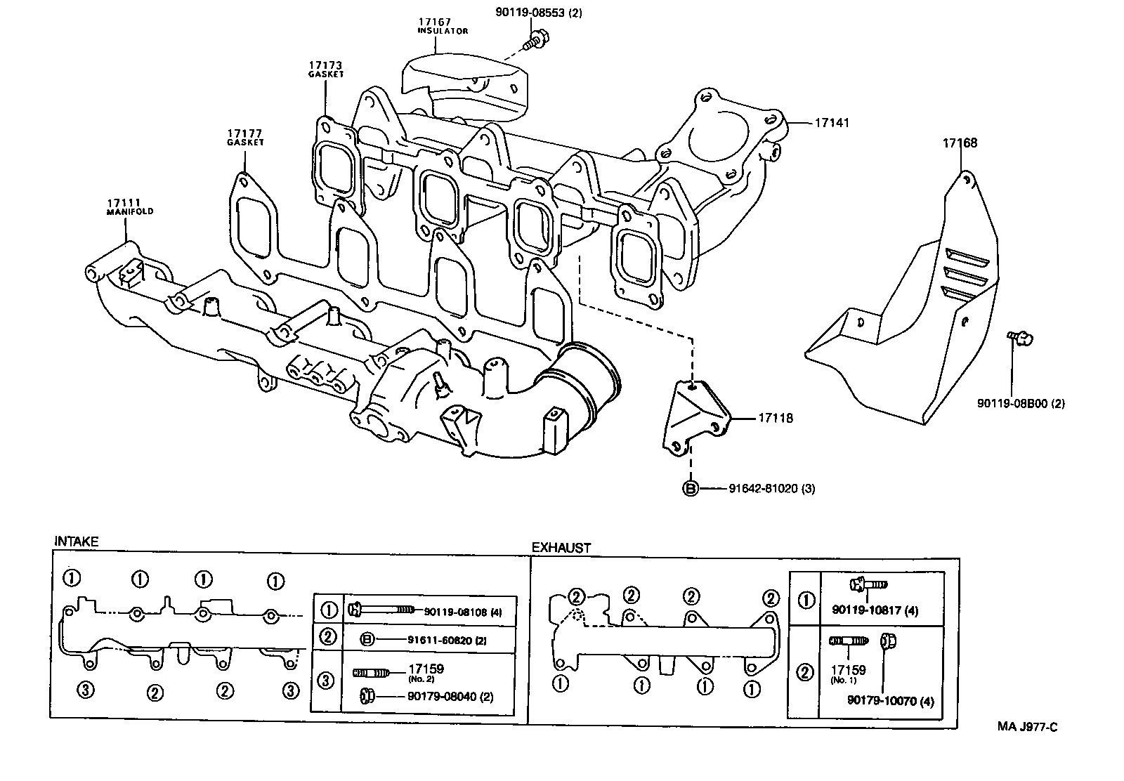 TOYOTA 17177-64020 - Gasket, intake manifold onlydrive.pro