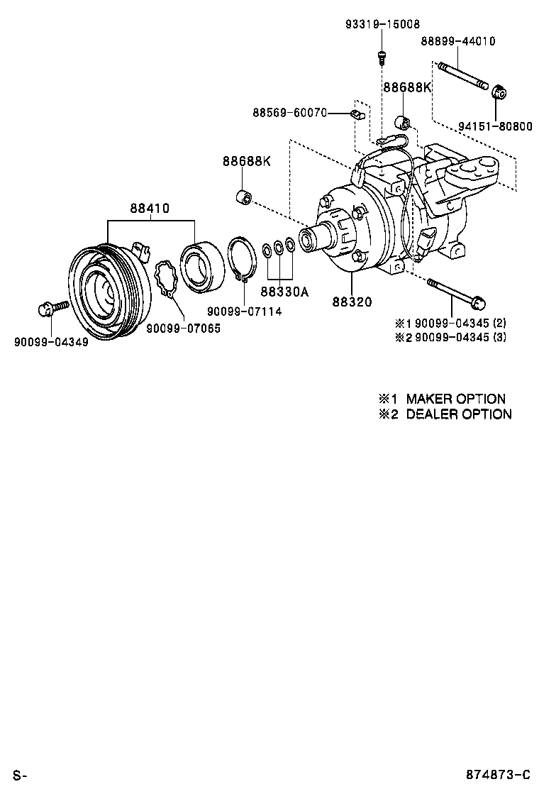 TOYOTA 88320-44140 - Компрессор кондиционера onlydrive.pro