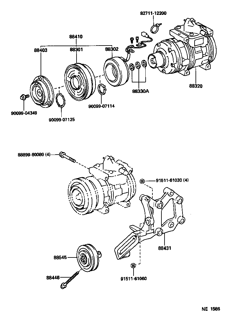 TOYOTA 88320-60580 - Компрессор кондиционера onlydrive.pro