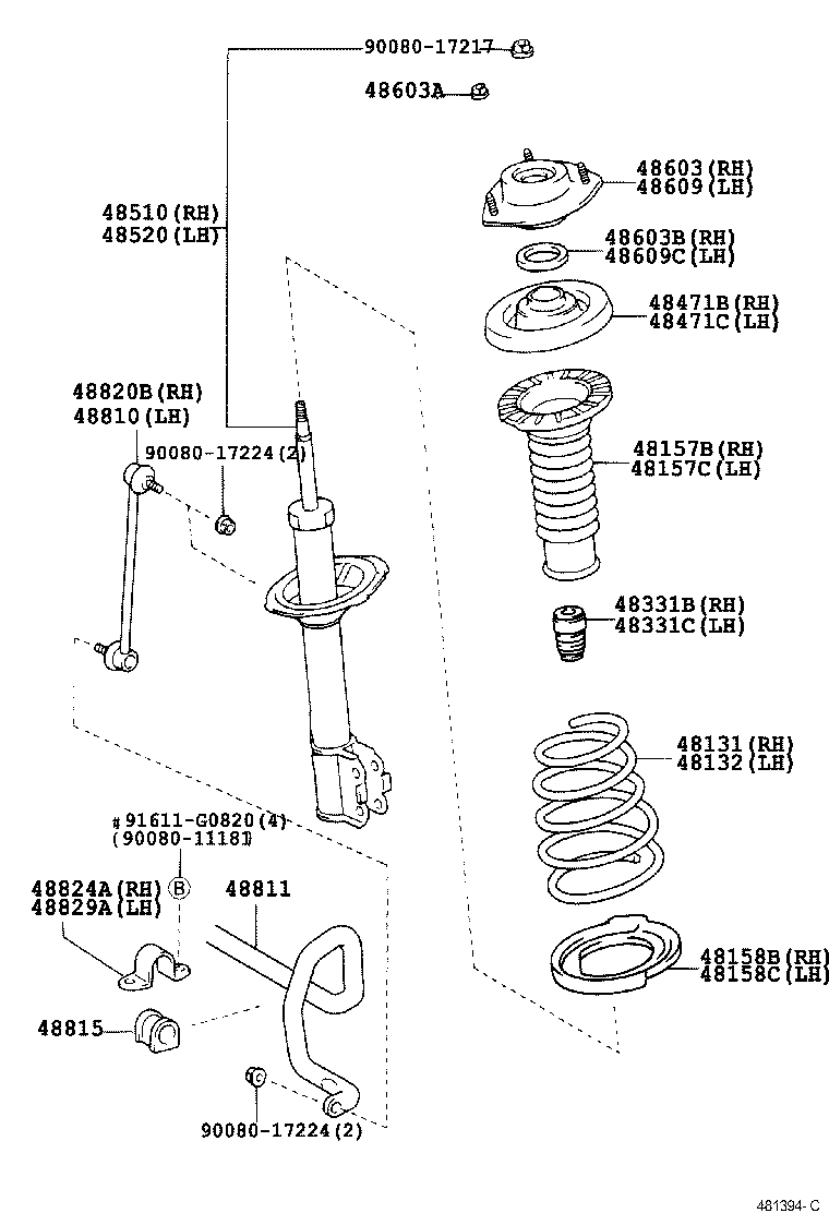 TOYOTA 48815-06080* - Bearing Bush, stabiliser onlydrive.pro