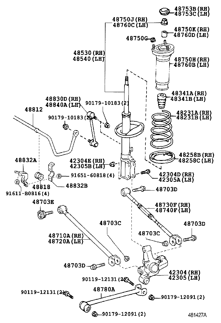 TOYOTA 48830-48010 - Тяга / стойка, стабилизатор onlydrive.pro