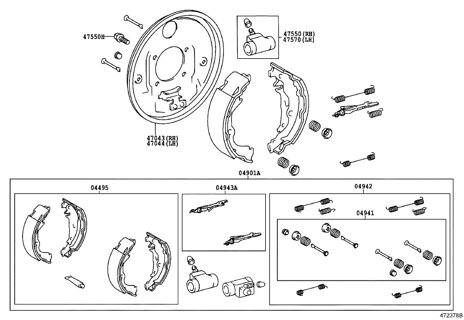 TOYOTA 04495-0D020 - Brake Shoe Set onlydrive.pro