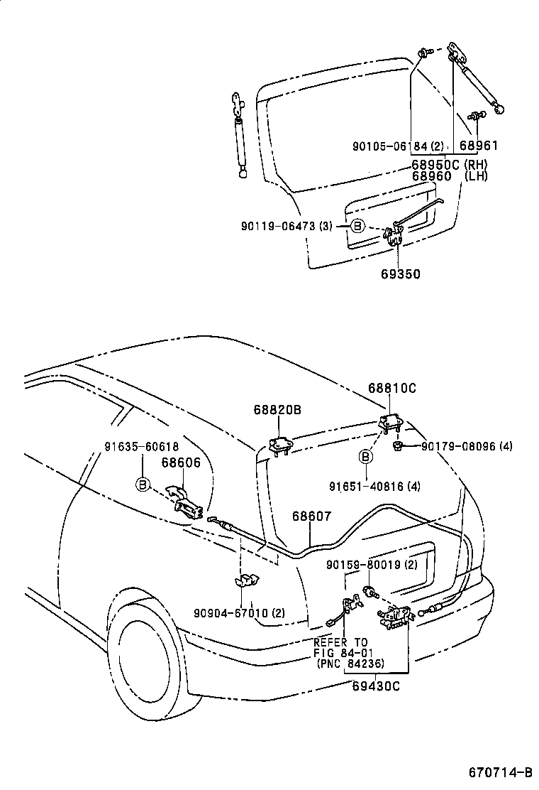 TOYOTA 68960-19805 - Gas Spring, boot, cargo area onlydrive.pro