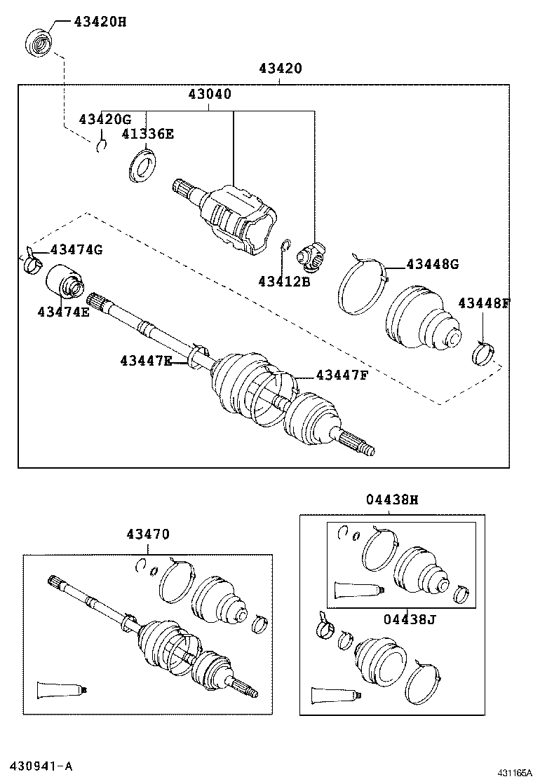 TOYOTA 43420-05240 - Jungčių komplektas, kardaninis velenas onlydrive.pro