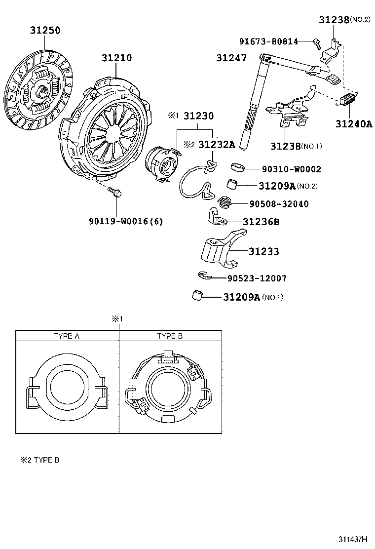 TOYOTA 31247-0H011 - Release Fork, clutch onlydrive.pro