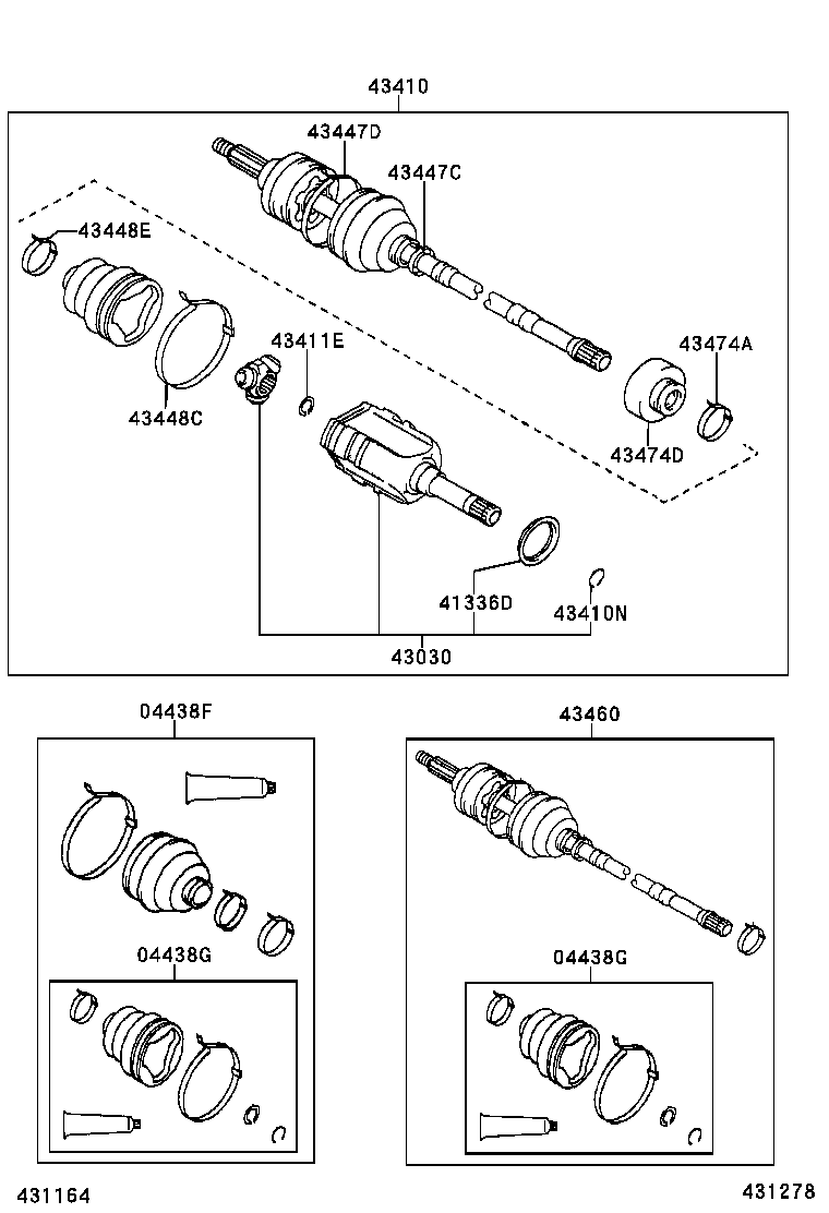 TOYOTA 43040-0F010 - Front drive shaft: 01 pcs. onlydrive.pro