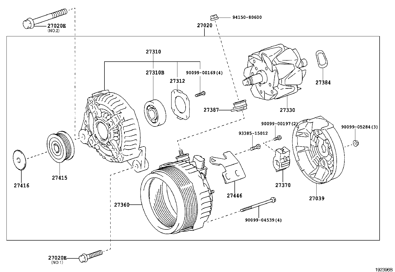 TOYOTA 27416-0W020 - Hihnapyörä, laturi onlydrive.pro