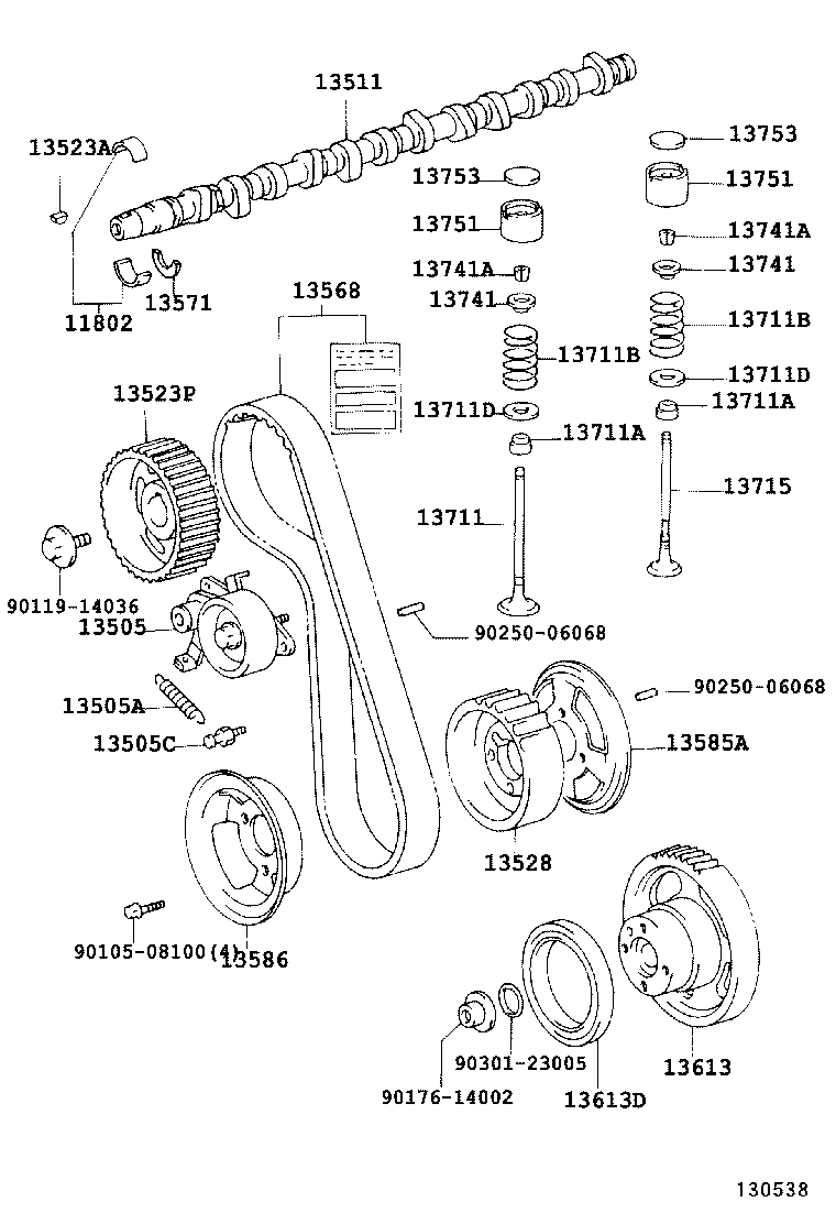 TOYOTA 90507-27003 - Tensioner Pulley, timing belt onlydrive.pro