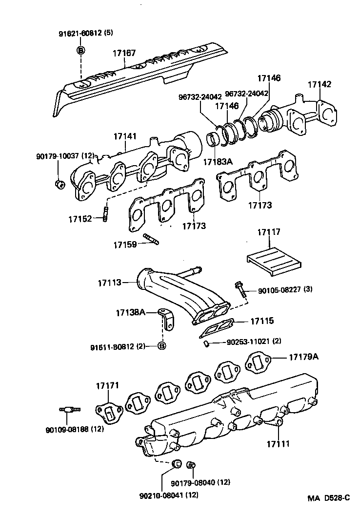 TOYOTA 17171-17010 - Gasket, intake manifold onlydrive.pro