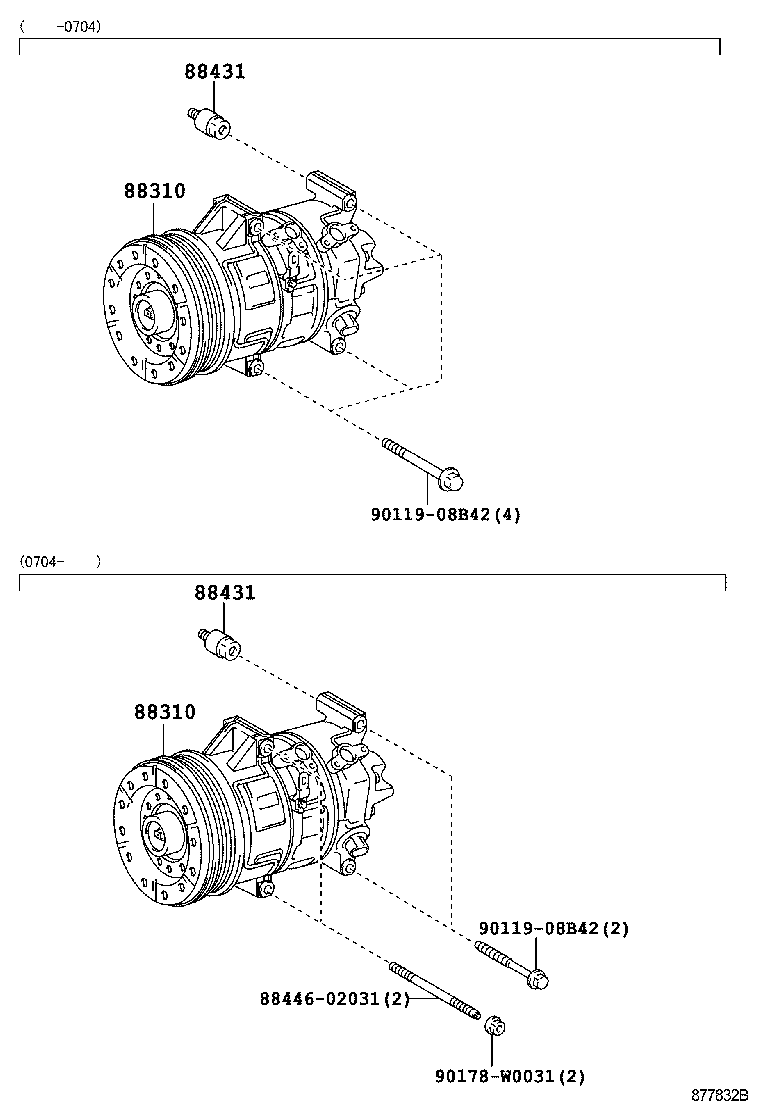 TOYOTA 88310-0F030 - Compressor, air conditioning onlydrive.pro